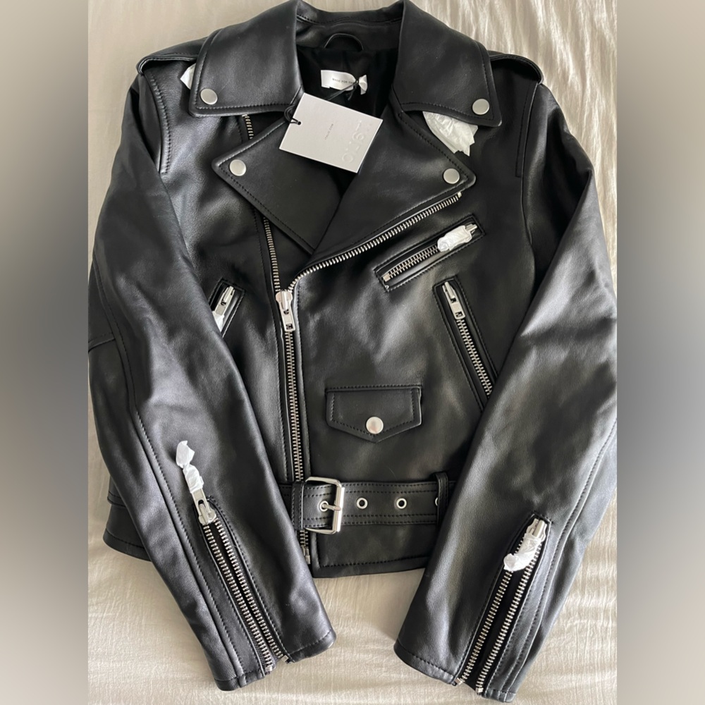 Authentic Italic black leather jacket size XS